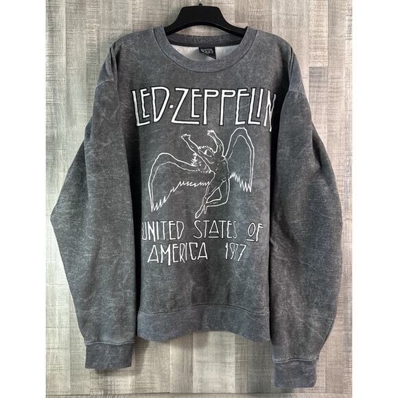 Led Zeppelin Black Sweatshirt Men's XXL 1977 United States of America Tour - Picture 1 of 7